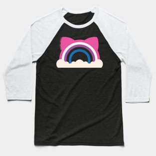 Gender Fluid Pride Cat Ear Rainbow Baseball T-Shirt